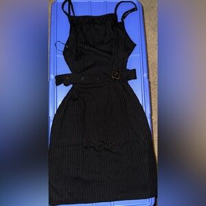 Black Mini Dress with Belt